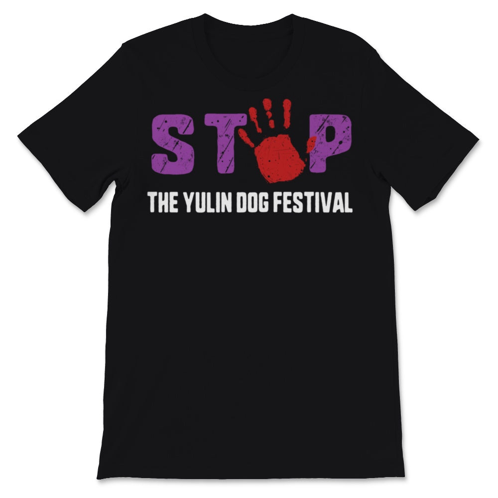 Stop the Yulin Dog Meat Festival Save Animal Rights Red Handprint