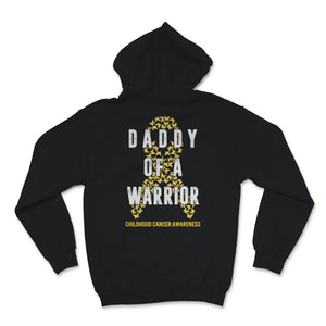 Daddy of A Warrior Childhood Cancer awareness Gold Ribbon Butterfly