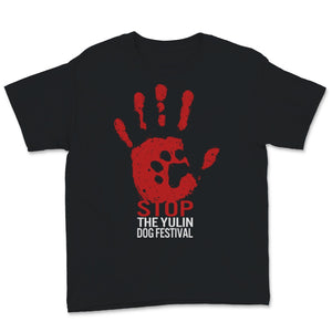 Stop the Yulin Dog Meat Festival Save Animal Rights Red Handprint