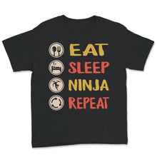 Load image into Gallery viewer, Ninja Shirt, Vintage Eat Sleep Ninja Repeat, Ninja Shirts For Kids,
