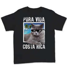 Load image into Gallery viewer, Pura Vida Costa Rica Shirt, Cute Cat Wearing Sunglasses Kitten Lover
