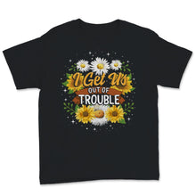 Load image into Gallery viewer, i get us into trouble i get us out of trouble shirts Sunflower BFF
