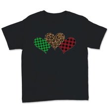 Load image into Gallery viewer, Three Hearts Red Green Buffalo Plaid Leopard Valentine&#39;s day
