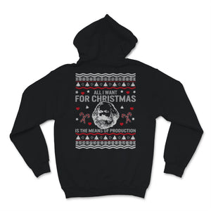 Karl Marx Christmas Red Ugly Sweater All I Want For Xmas Is The Means