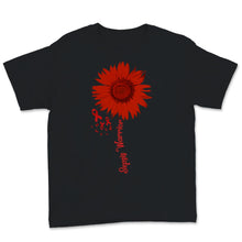 Load image into Gallery viewer, Sepsis Warrior Red Flower Sunflower Ribbon Awareness Faith Warrior
