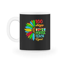 Load image into Gallery viewer, 100 Days Of Coffee Teach Repeat, Funny 100 Days Of School Coffee Tee,
