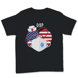 DSP Nurse Week Direct Support Person USA American Flag Heart Wearing