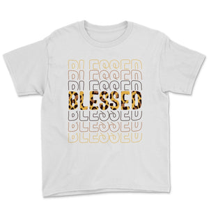 Blessed Christian Leopard Pattern Faith God Bible Quote Cross Verses