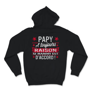Tee shirt Papy Grands-Pères A Toujours Raison Cadeau Fête Des Pères