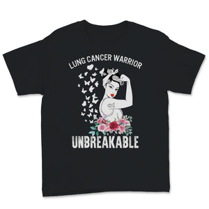 Lung Cancer Awareness Warrior Unbreakable White Ribbon Strong Woman