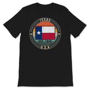Texas Austin Flag Shirt, Vintage Texas Austin EST 1845 Souvenir Gift,