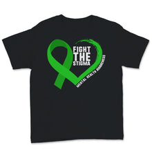 Load image into Gallery viewer, Fight The Stigma Mental Health Disease Awareness Green Heart Ribbon
