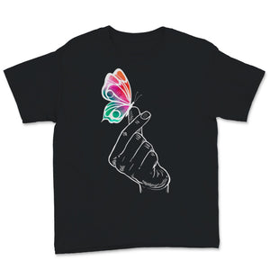 Finger Heart T shirt, Korean Heart, Kpop Fan, Butterfly Kdrama Lover,