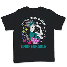 Load image into Gallery viewer, Cervical Cancer Awareness Warrior Unbreakable White &amp; Teal Ribbon
