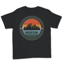 Load image into Gallery viewer, Houston Texas Skyline Shirt, Houston Texas Cityscape Watercolor Art
