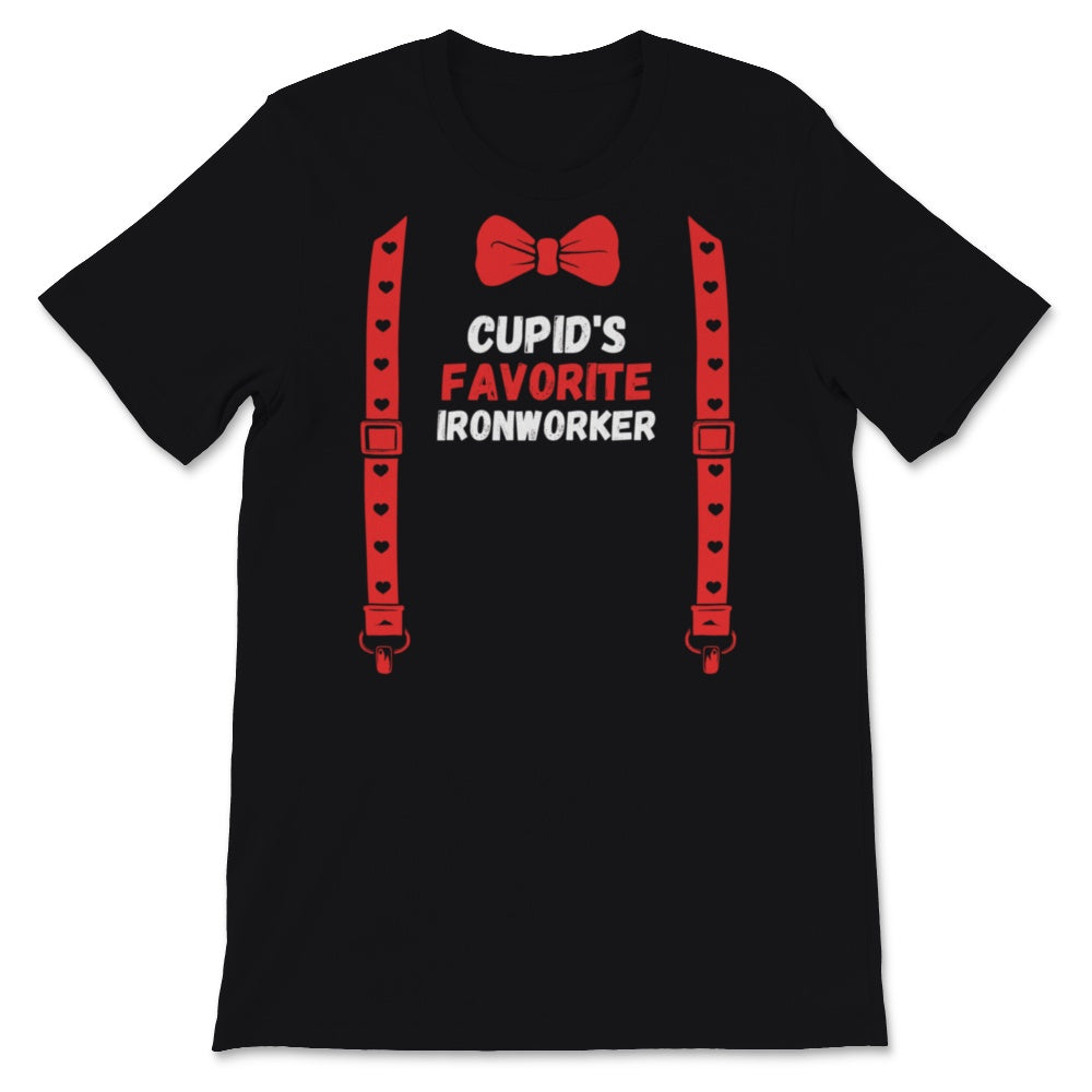 Valentines Day Shirt Cupid's Favorite Ironworker Funny Red Bow Tie
