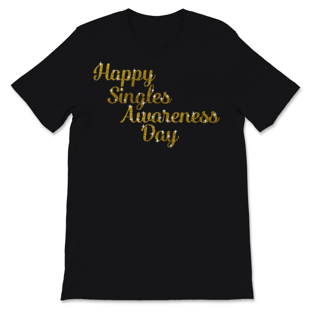 Gold Happy Singles Awareness Day Stars Celebration Anti Valentines