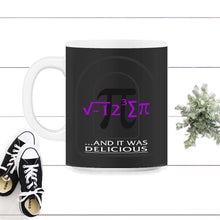 Load image into Gallery viewer, Pi Day Shirt, I Ate Sum Pi Equation, Math Teacher Gift, 3.14 Math - 11oz Mug - Black on White

