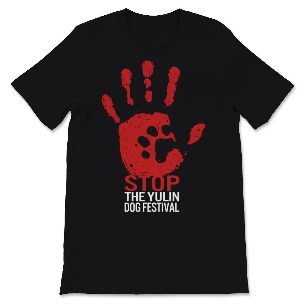 Stop the Yulin Dog Meat Festival Save Animal Rights Red Handprint