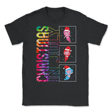 Load image into Gallery viewer, Christmas In July Shirt, Santa Mermaid Christmas Cute Tee Summer - Unisex T-Shirt - Black
