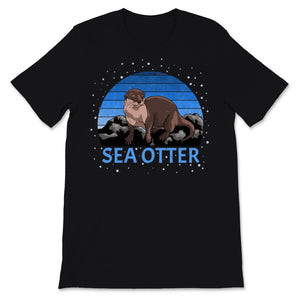 Sea Otter Vintage Retro Sunset 70s Silhouette Animal Lover Florida