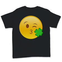Load image into Gallery viewer, St. Patrick&#39;s Day Shirt Gift Kids Girls Boys Blow Kiss Shamrock Green
