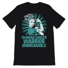 Load image into Gallery viewer, Ovarian Cancer Unbreakable Alone Women Awareness Teal Ribbon
