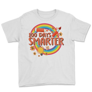100 Days Smarter, Funny 100 Days School Tee, Teacher And Student