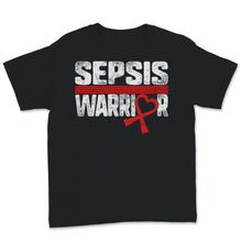 Load image into Gallery viewer, Sepsis Warrior Heart Red Ribbon Awareness Faith Warrior Support
