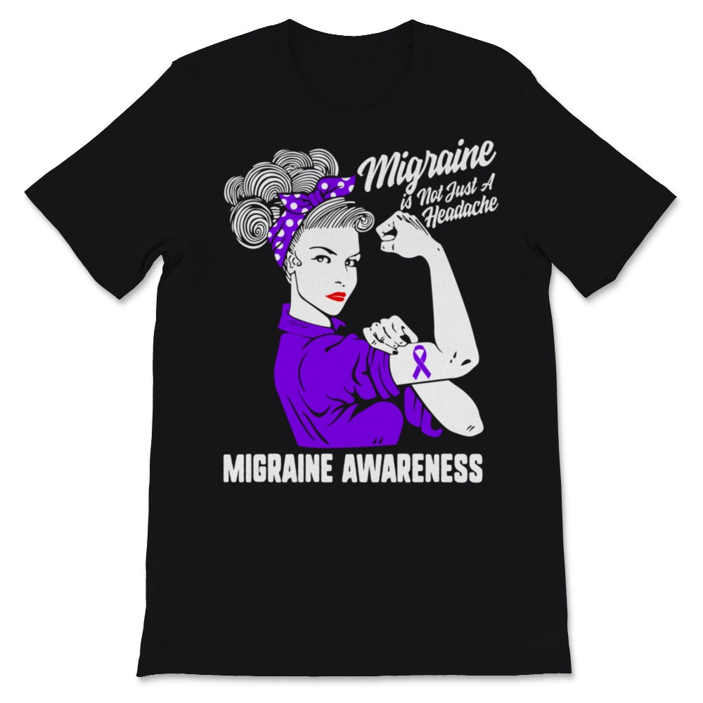 Migraine Awareness Not Just A Headache Purple Ribbon Warrior Strong