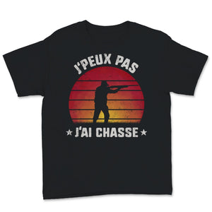 Tee shirt chasse homme humour chasseur cadeaux sanglier J'peux pas