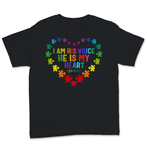 I Am His Voice He Is My Heart Shirt Autism Awareness Gift Mom And