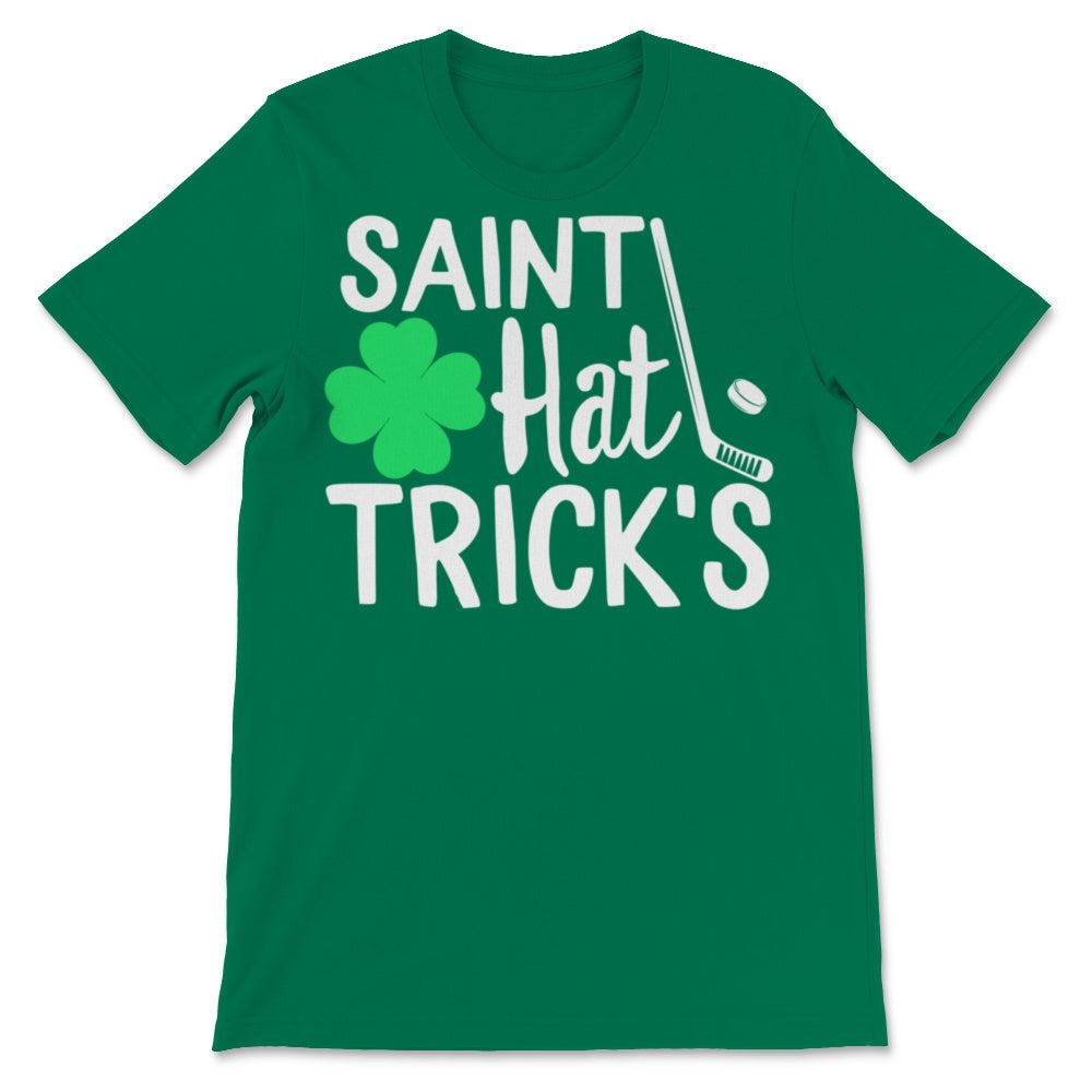 St Patrick's Day Saint Hat Trick's Ice Hockey Player Training Green
