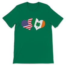 Load image into Gallery viewer, St Patrick&#39;s Day Irish American US FLAG Hearts Ireland USA Love
