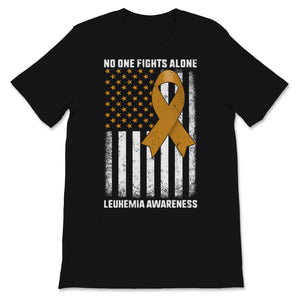 Leukemia Awareness Retro USA American Flag No One Fights Alone