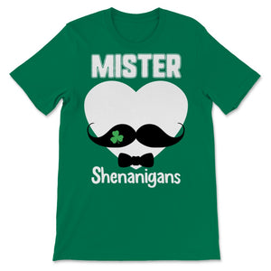Mister Shenanigans St Patrick's Mustache Day Shamrock Leprechaun