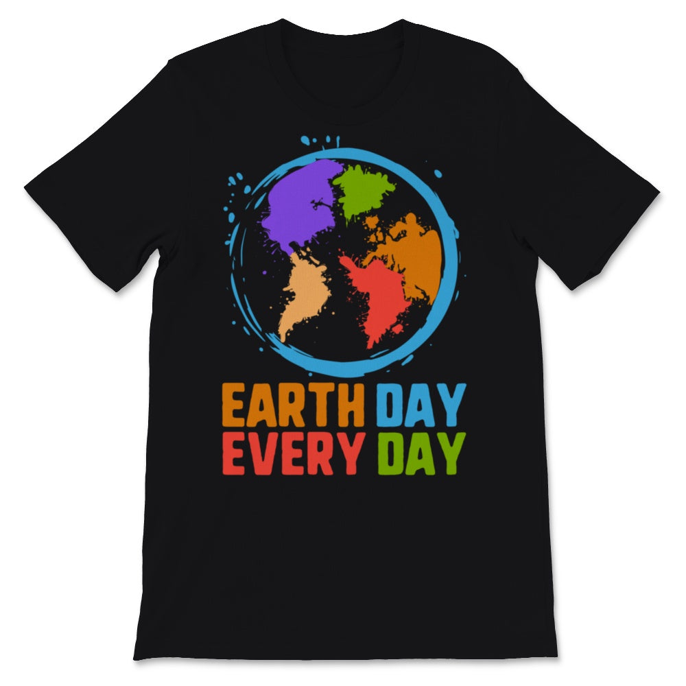Earth Day Everyday World's Map Colorful Art Nature Pine Tree Green
