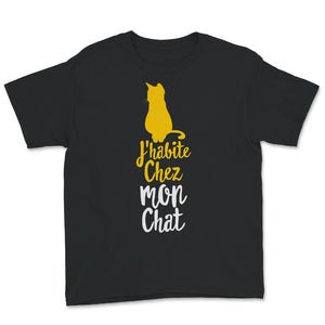Chat Tee Shirt J'habite Mon Chat Mignon Chaton T-shirt Pour Femmes