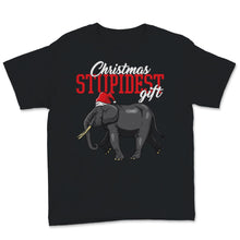 Load image into Gallery viewer, Elephant Stupidest Gift Wearing Santa Hat for Women Kids Christmas
