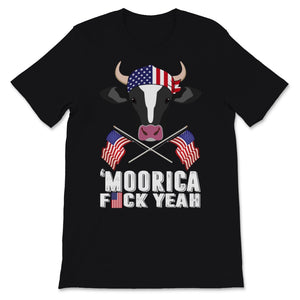 Moorica Fuck Yeah Funny American Cow Moo USA Flag Sunglasses Earring