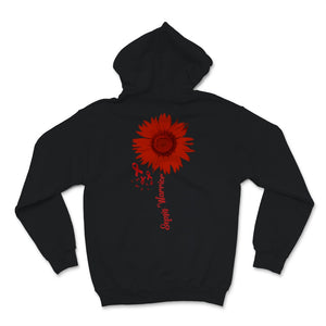 Sepsis Warrior Red Flower Sunflower Ribbon Awareness Faith Warrior