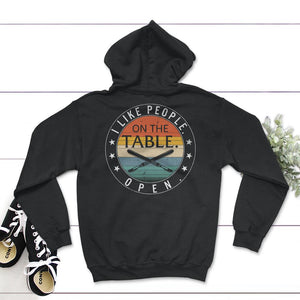 I Like People On The Table Open, Funny Surgical Tech, Scrub - Hoodie - Black