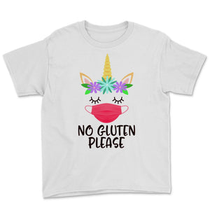 No Gluten Please Cute Unicorn Wearing Face Mask Barley Wheat Free