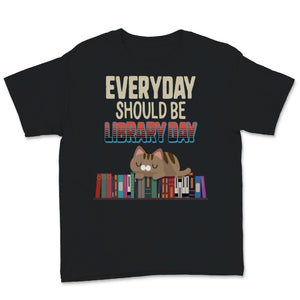 Everyday Should Be Library Day Cute Cat Kitten Reading Books Book