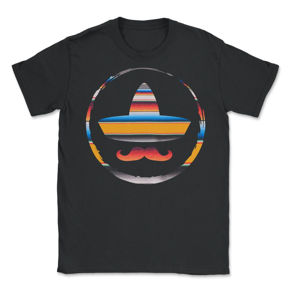 Cinco De Mayo Shirt, Mustache Mexican Hat, May 5th Fiesta Mexico - Unisex T-Shirt - Black