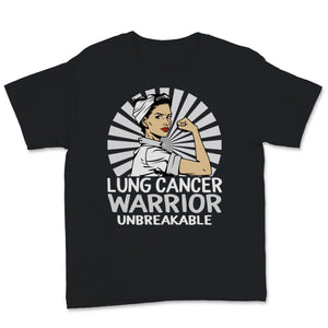 Lung Cancer Awareness Warrior Unbreakable White Ribbon Strong Woman