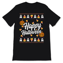 Load image into Gallery viewer, Funny Ugly Sweater Happy Halloween Costume Candycorn Pumpkin Ghost
