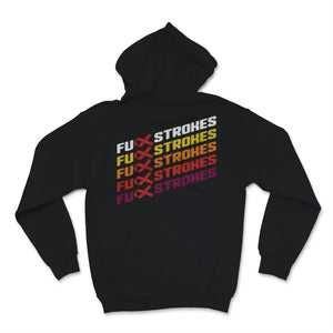 Fuck Strokes Vintage Sunset Awareness Red Ribbon Support Strong