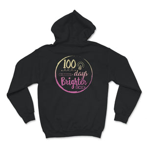 100 Days Brighter, Funny 100 Days Light Bulb Tee, Teacher And Student