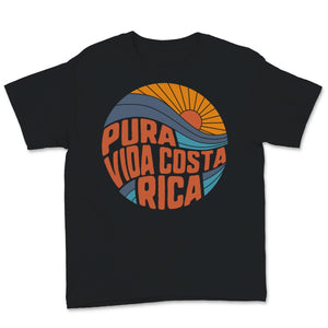 Pura Vida Costa Rica Shirt, Vintage Sunset Surfing Lover Gift For